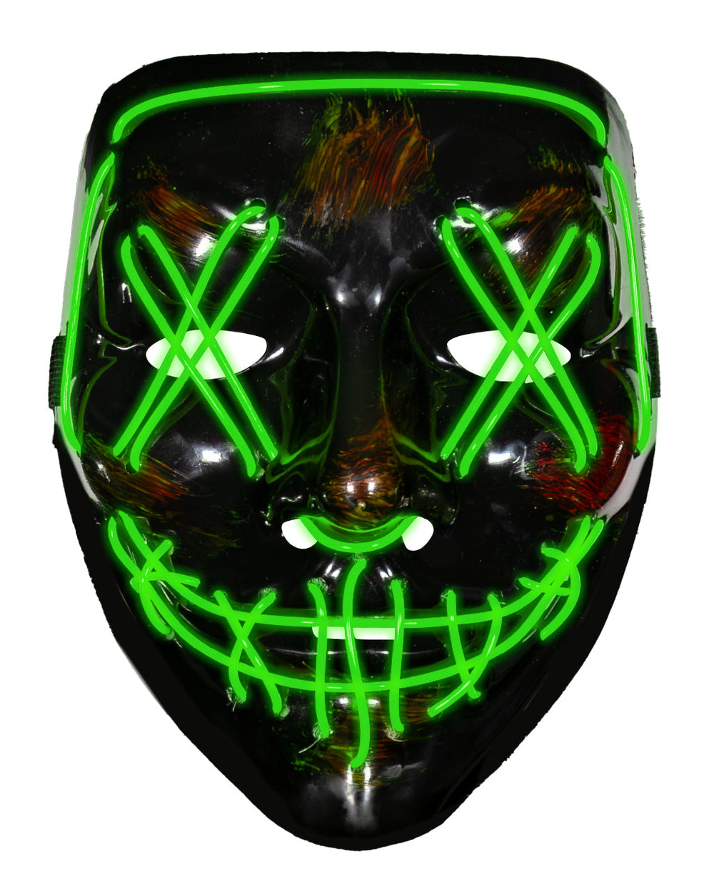 Adults' Light-Up Green LED PVC Halloween Party Mask