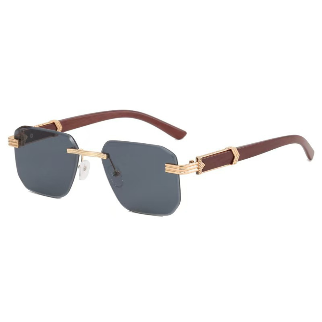 Men’s Rimless Square Sunglasses – Tinted Modern Eyewear for Everyday and Travel Wear