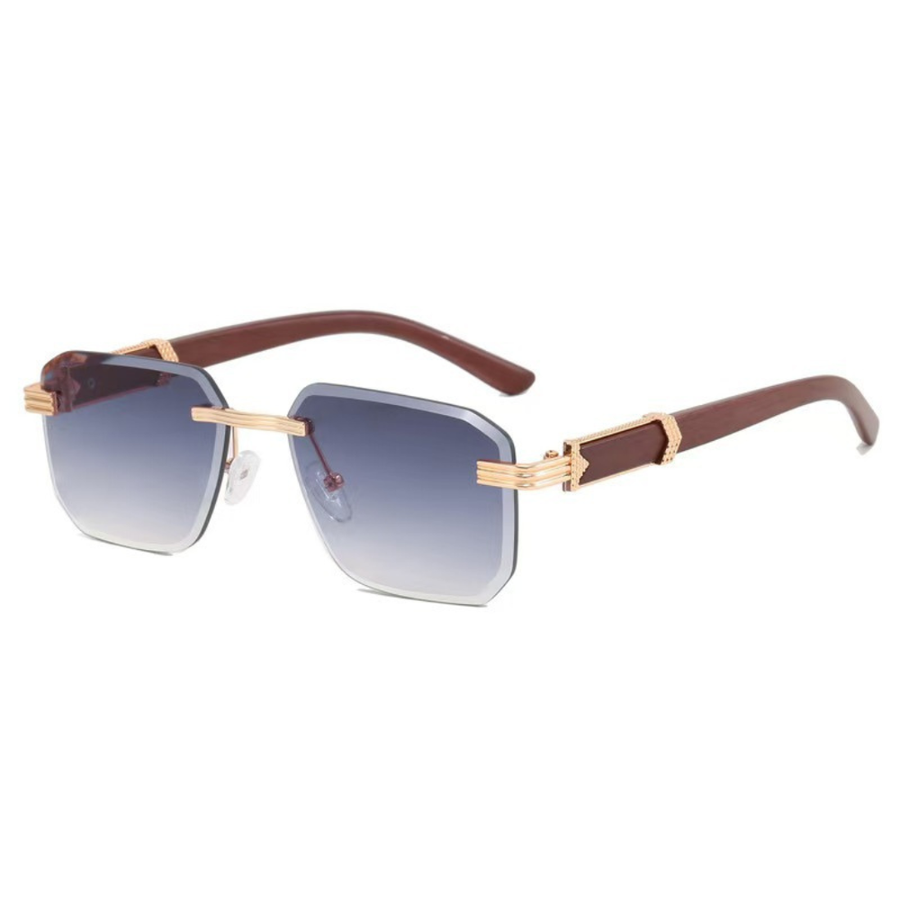 Men’s Rimless Square Sunglasses – Tinted Modern Eyewear for Everyday and Travel Wear