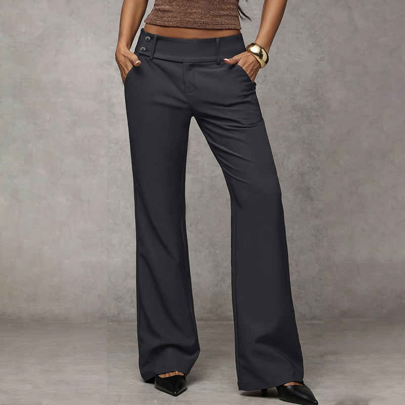 Women’s Wide-Leg Trousers – High-Waisted Tailored Trousers with Side Pockets