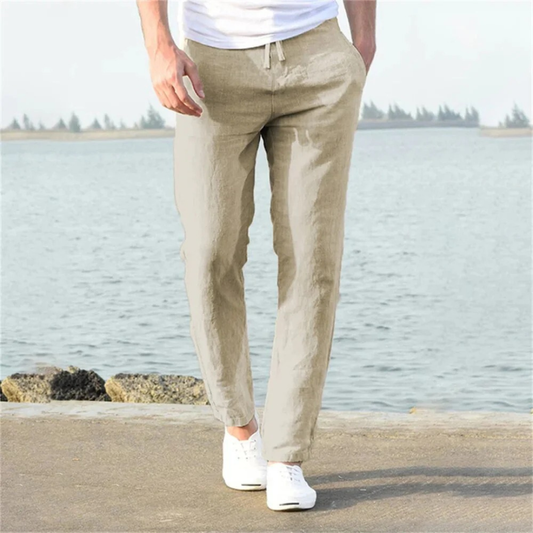 Men’s Lightweight Linen Trousers – Relaxed Summer Pants for Holidays and Everyday Wear