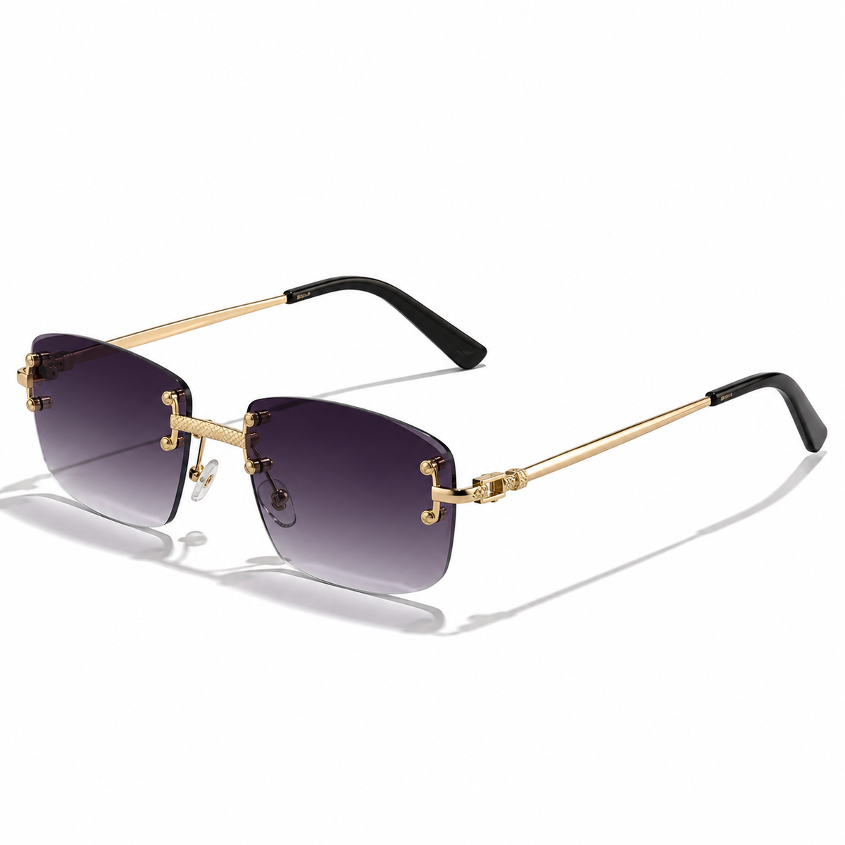 Men’s Rimless Metal Sunglasses – Modern Square Eyewear for Travel and Everyday Wear