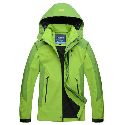 Women’s Waterproof Hiking Jacket – Hooded Outdoor Rain Jacket with Zip Pockets for Transitional Weather