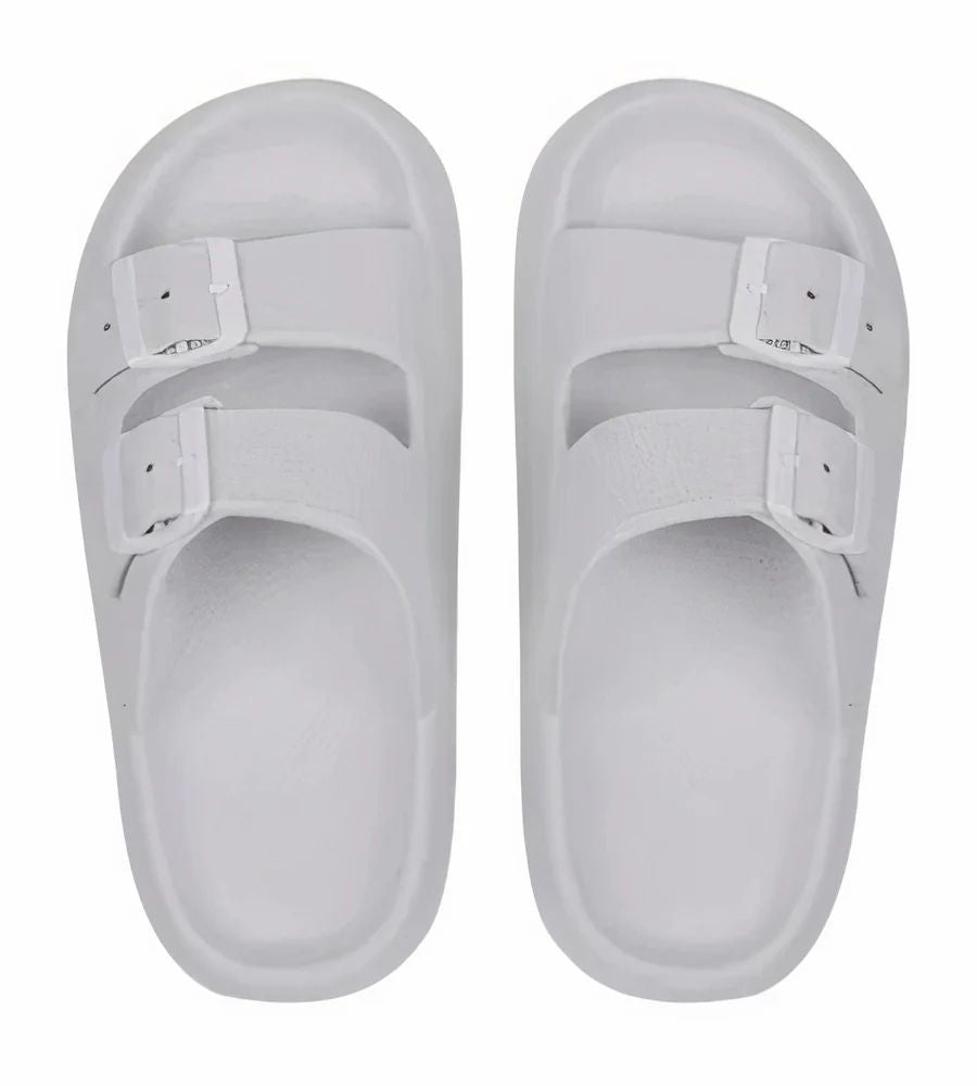 Men’s Double-Strap Slide Sandals – Adjustable Buckle Design with Moulded Footbed and Platform Sole