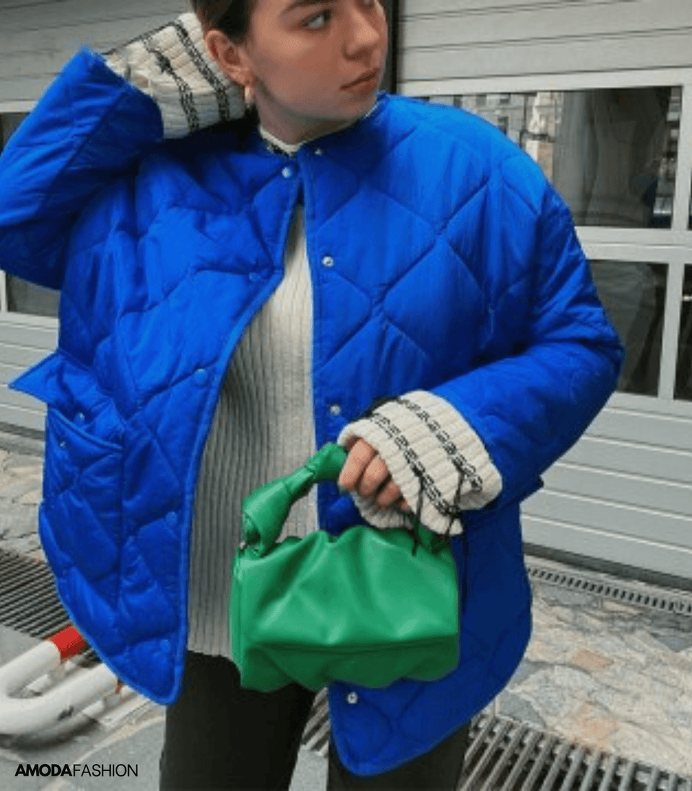 Women’s Oversized Quilted Belted Jacket – Relaxed Padded Layer for Winter