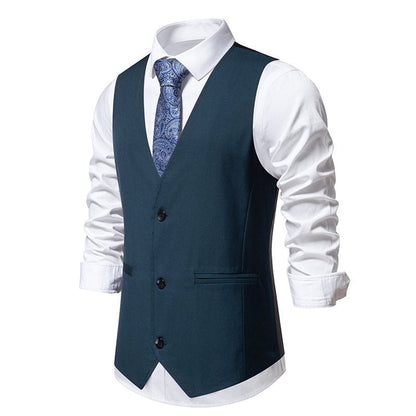 Men’s Tailored Formal Waistcoat – Slim-Fit Button-Front Vest for Weddings Business and Evening Events