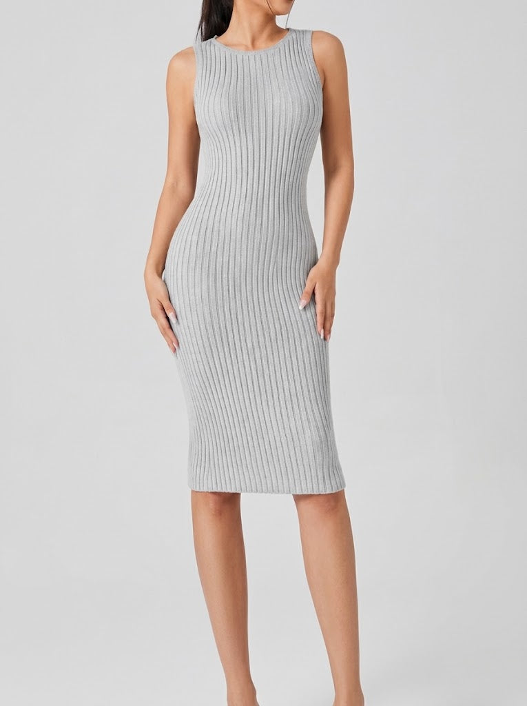 Women’s Ribbed Midi Skirt Co-Ord Set – Cropped Relaxed Long-Sleeve Top with Fitted Skirt for Work and City Wear