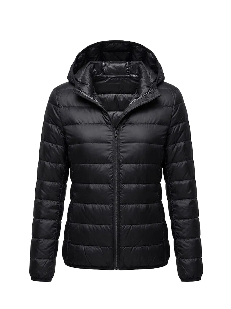 Women’s Lightweight Hooded Puffer Jacket – Packable Everyday Layer for Winter Travel
