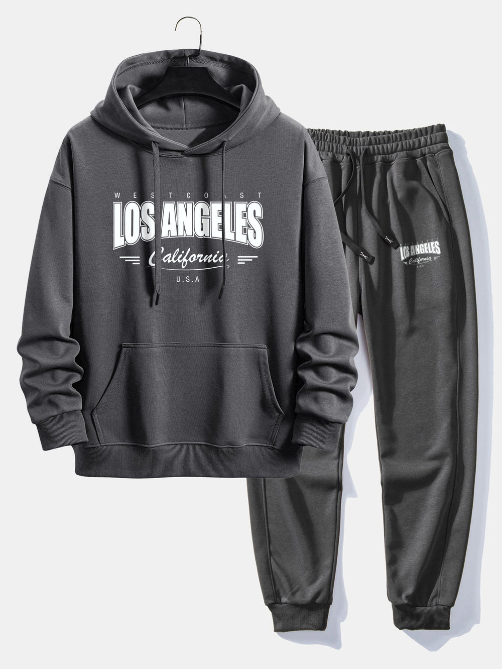 Men’s Cotton Blend Tracksuit – Relaxed Printed Hoodie and Joggers for Everyday Streetwear