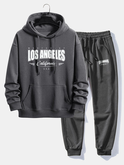 Men’s Cotton Blend Tracksuit – Relaxed Printed Hoodie and Joggers for Everyday Streetwear