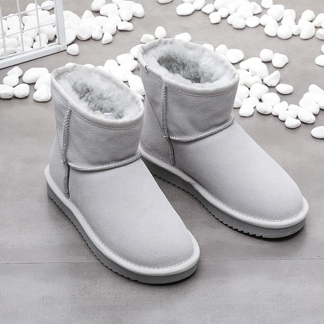 Women's Faux Fur Lined Heeled Snow Boots - Army Green