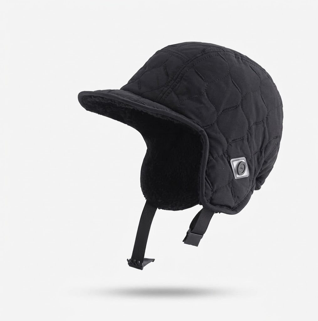 Unisex Quilted Winter Trapper Hat – Plush-Lined Ear-Flap Cap with Curved Visor