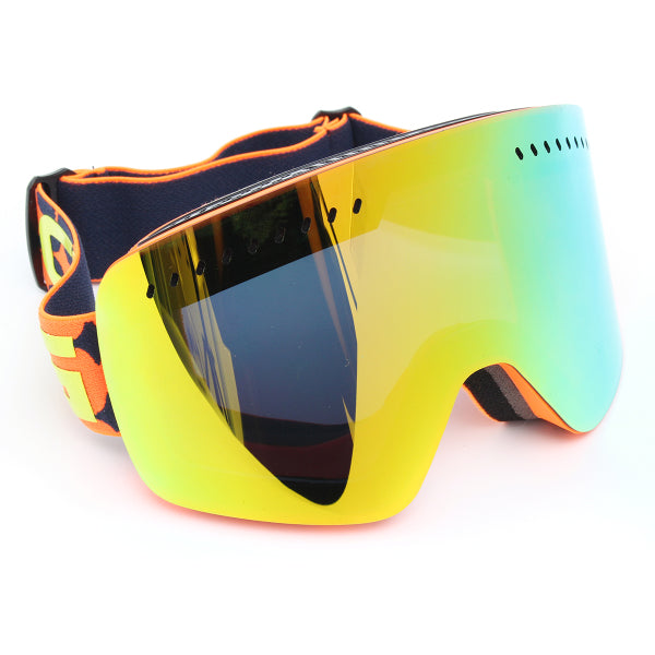 Men’s Mirrored Ski Goggles – Anti-Fog Dual-Lens Snowboard and Motocross Eyewear with UV Protection