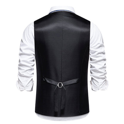 Men’s Tailored Formal Waistcoat – Slim-Fit Button-Front Vest for Weddings Business and Evening Events