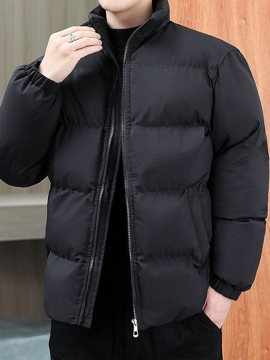 Men’s Padded Stand-Collar Winter Jacket – Thick Insulated Outerwear for Everyday Casual Cold-Weather Wear