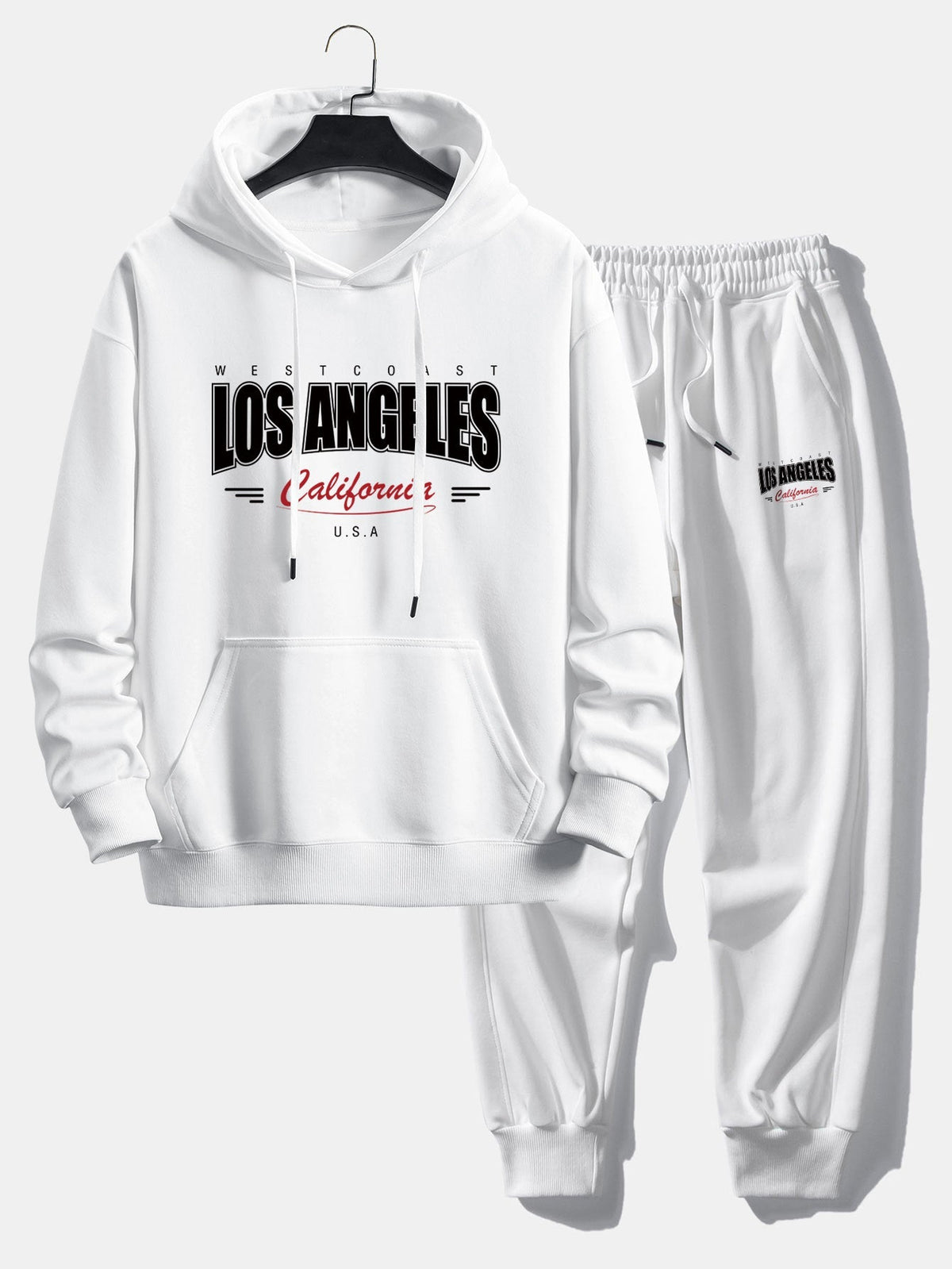 Men’s Cotton Blend Tracksuit – Relaxed Printed Hoodie and Joggers for Everyday Streetwear