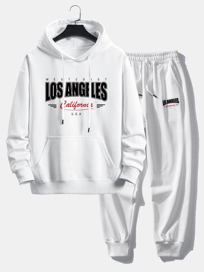 Men’s Cotton Blend Tracksuit – Relaxed Printed Hoodie and Joggers for Everyday Streetwear