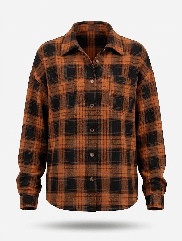 Women’s Oversized Printed Shirt – Casual Button-Front Style for Everyday Layering