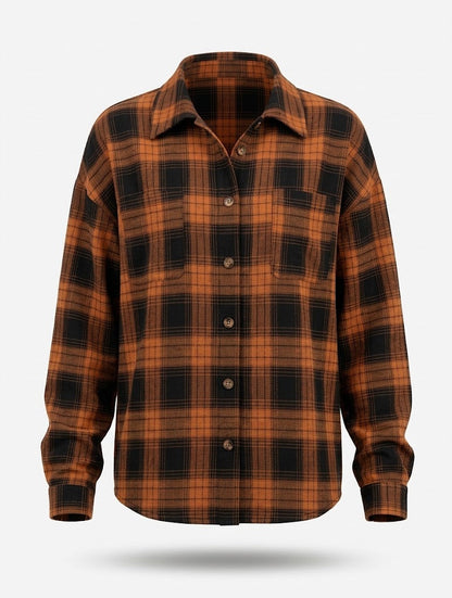 Women’s Oversized Printed Shirt – Casual Button-Front Style for Everyday Layering