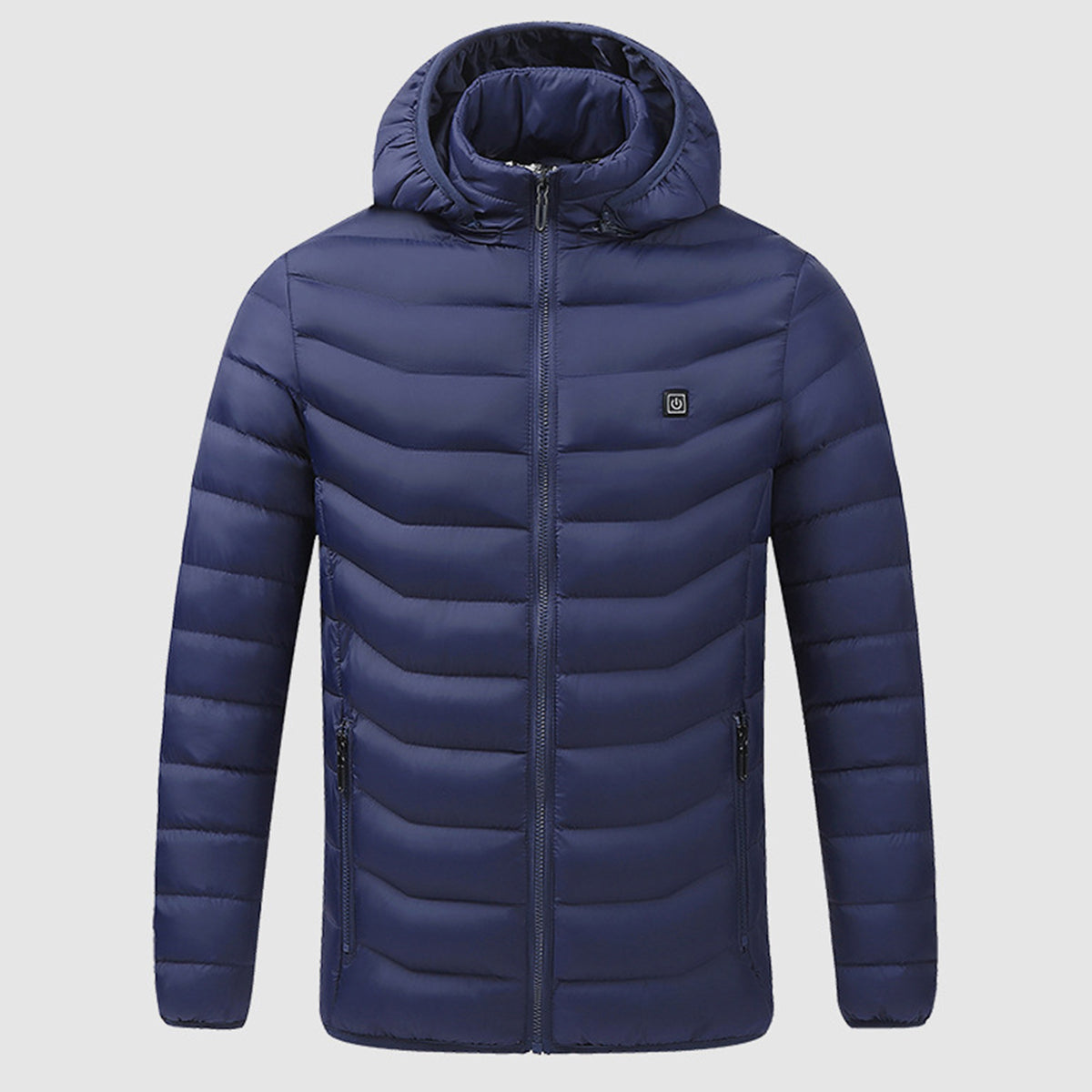 Unisex USB Heated Puffer Jacket – Hooded Quilted Winter Layer with Four Heating Zones