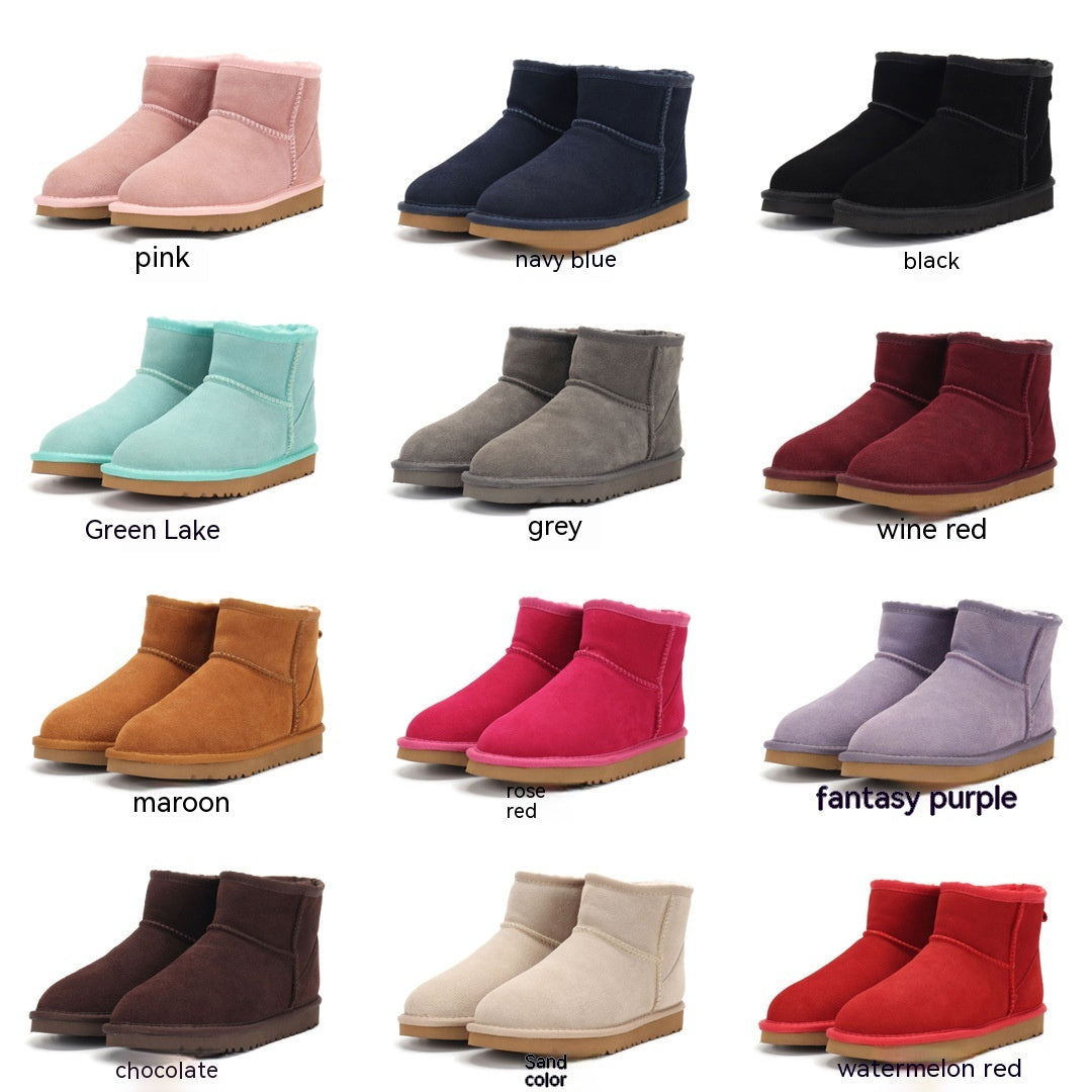 Women's Suede-Look Snow Boots - Chocolate