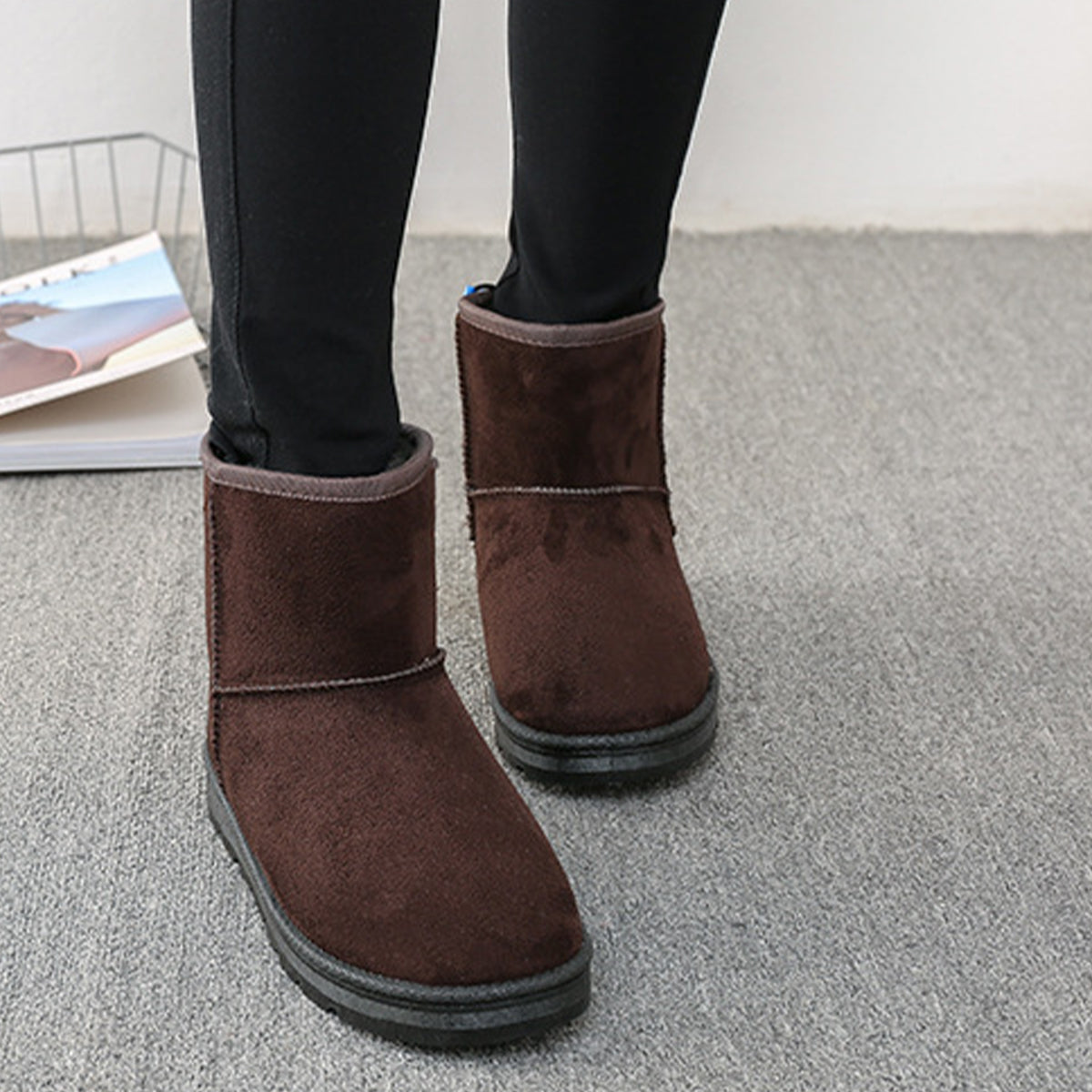 Women’s USB Heated Winter Boots – Warm Ankle Snow Boots with Removable Insoles