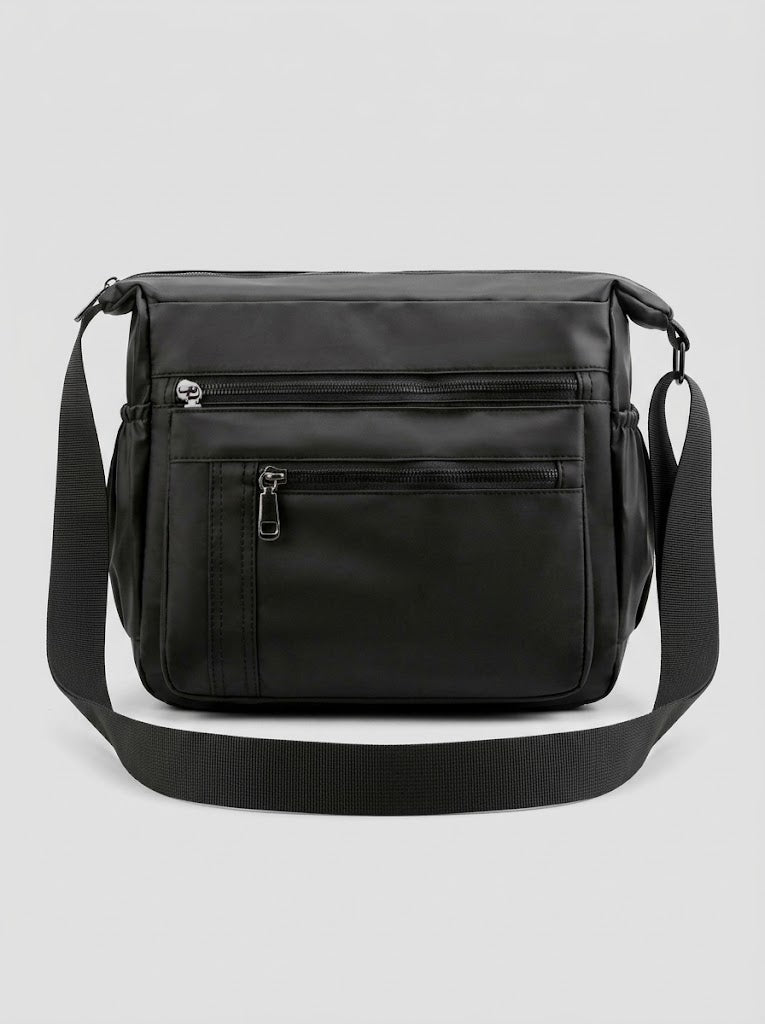 Men’s Multi-Pocket Nylon Crossbody Bag – Spacious Shoulder Messenger with Adjustable Strap and Zip Compartments