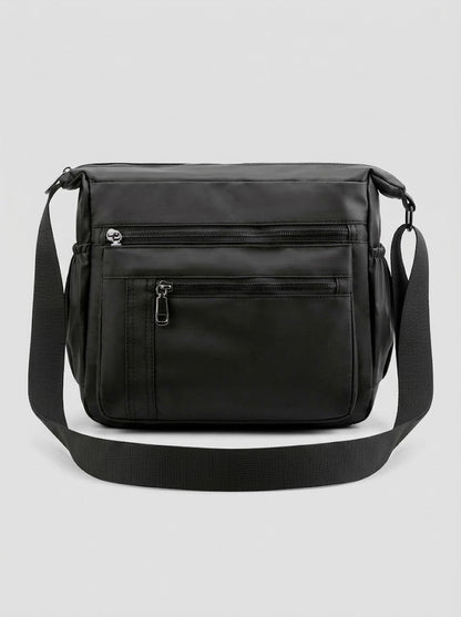 Men’s Multi-Pocket Nylon Crossbody Bag – Spacious Shoulder Messenger with Adjustable Strap and Zip Compartments