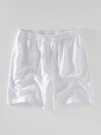 Men’s Mesh Cuban Shirt Set – Linen Blend Drawstring Shorts for Summer Resort Wear