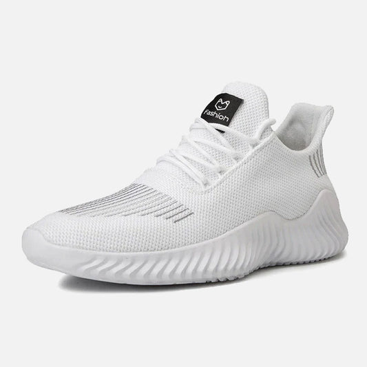 Men’s Lightweight Running Shoes – Breathable Knit Trainers with Sculpted Flexible Sole and Lace-Up Fit