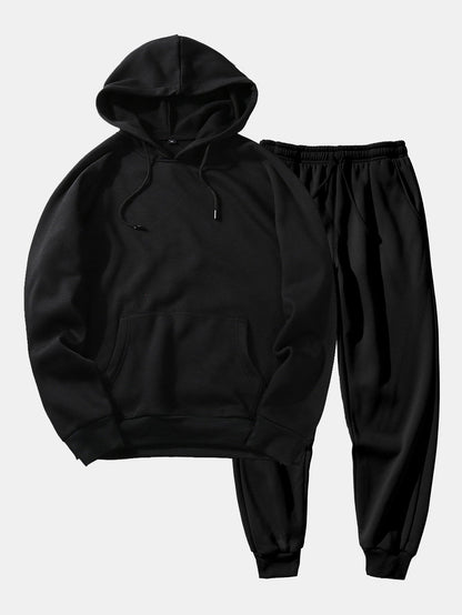 Men’s Raglan Pullover Tracksuit – Regular Fit Hoodie and Tapered Joggers for Daily Wear