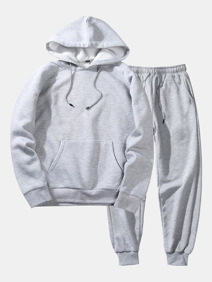 Men’s Raglan Pullover Tracksuit – Regular Fit Hoodie and Tapered Joggers for Daily Wear