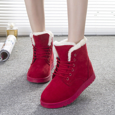 Women's Suede-Look Snow Boots - Beige