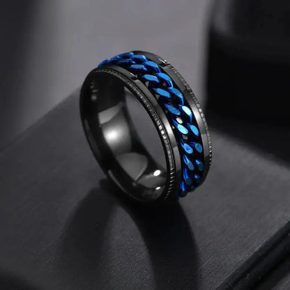 Men’s Roman Numeral Spinner Ring – Textured Statement Jewellery for Everyday Wear
