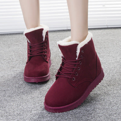 Women's Suede-Look Snow Boots - Grey