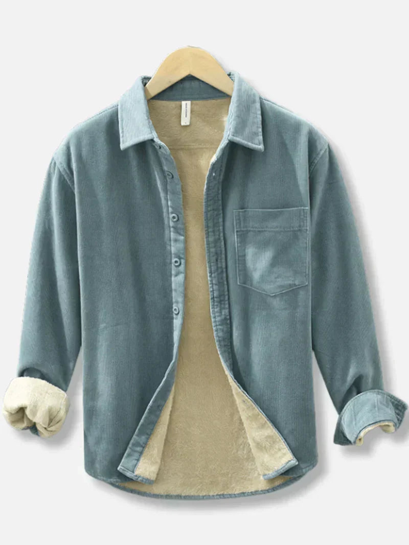 Men’s Fleece-Lined Corduroy Shirt Jacket – Warm Casual Layer for Cooler Seasons