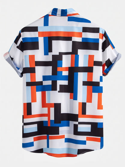Men’s Printed Shirt and Swim Shorts Co-Ord – Summer Beach Set for Holiday Wear