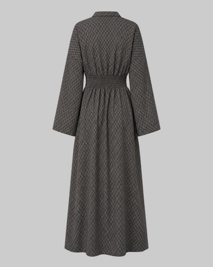 Women’s Flowing Bell Sleeve Maxi Dress – Tailored V-Neck Style for Ceremonies and Elegant Days