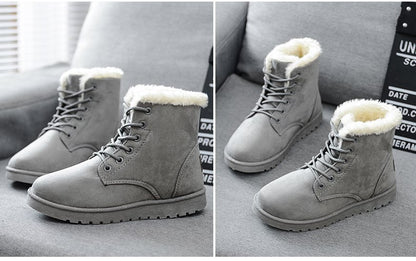 Women's Suede-Look Faux Fur Lined Snow Boots