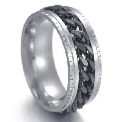 Men’s Roman Numeral Spinner Ring – Textured Statement Jewellery for Everyday Wear