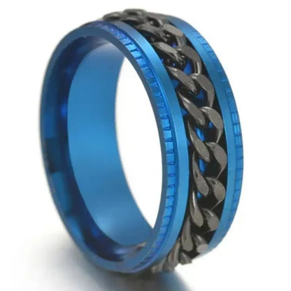 Men’s Roman Numeral Spinner Ring – Textured Statement Jewellery for Everyday Wear