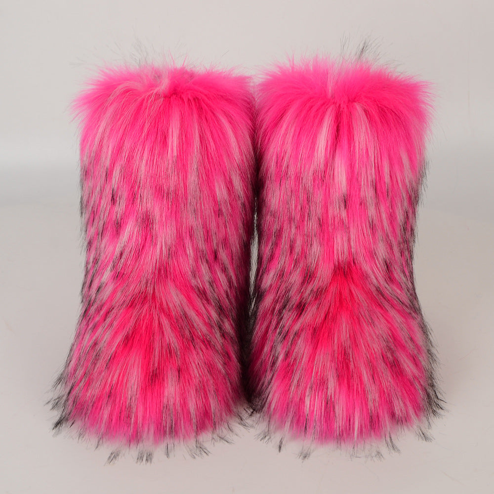 Women's Faux Fur Lined Snow Boots - Big Red