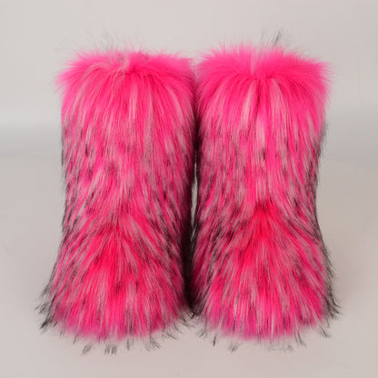 Women's Faux Fur Lined Snow Boots - Big Red