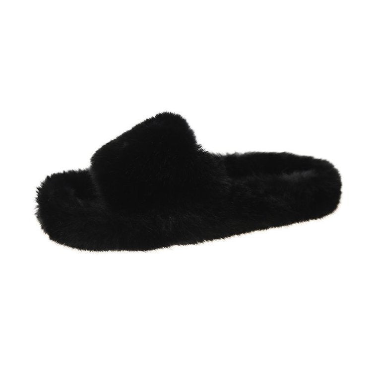 Women's Faux Fur Lined Platform Clog Slippers - Beige (US 4-11)