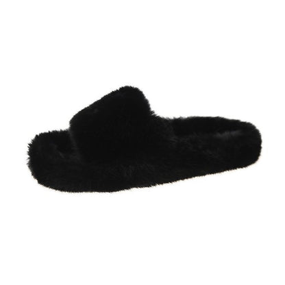 Women's Faux Fur Lined Platform Clog Slippers - Beige (US 4-11)