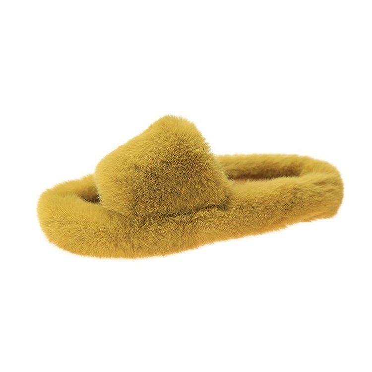 Women's Faux Fur Lined Platform Clog Slippers - Beige (US 4-11)