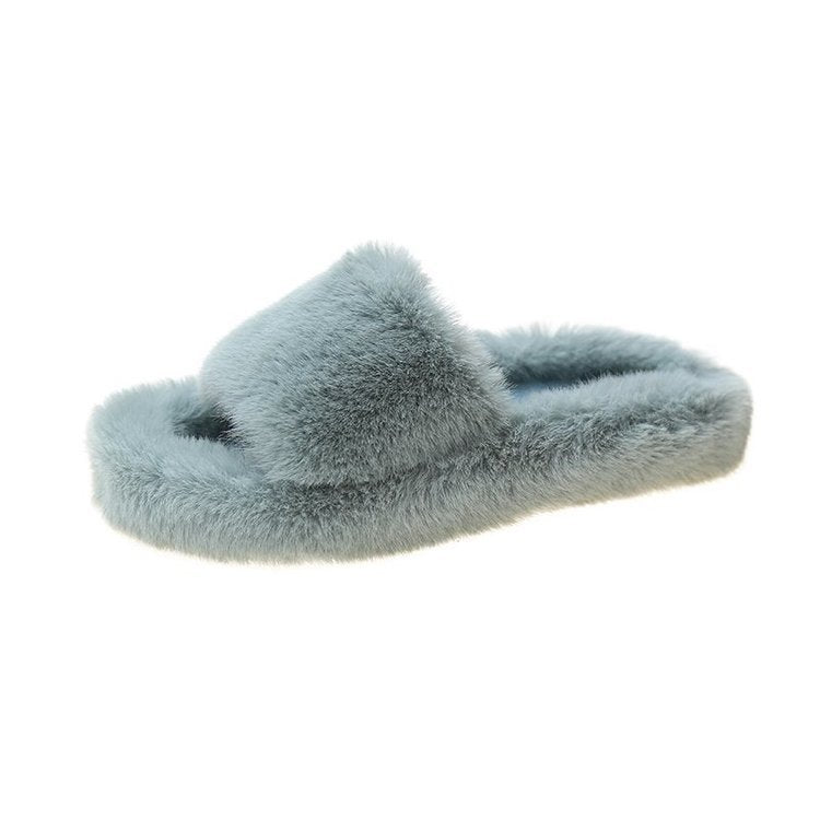 Women's Faux Fur Lined Platform Clog Slippers - Beige (US 4-11)