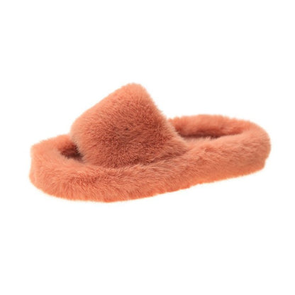 Women's Faux Fur Lined Platform Clog Slippers - Beige (US 4-11)
