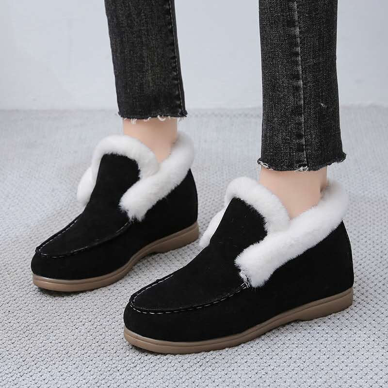 Women's Suede-Look Round-Toe Chunky Chelsea Boots