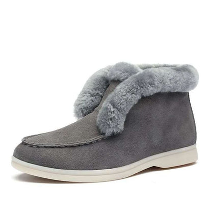 Women's Suede-Look Round-Toe Chunky Chelsea Boots